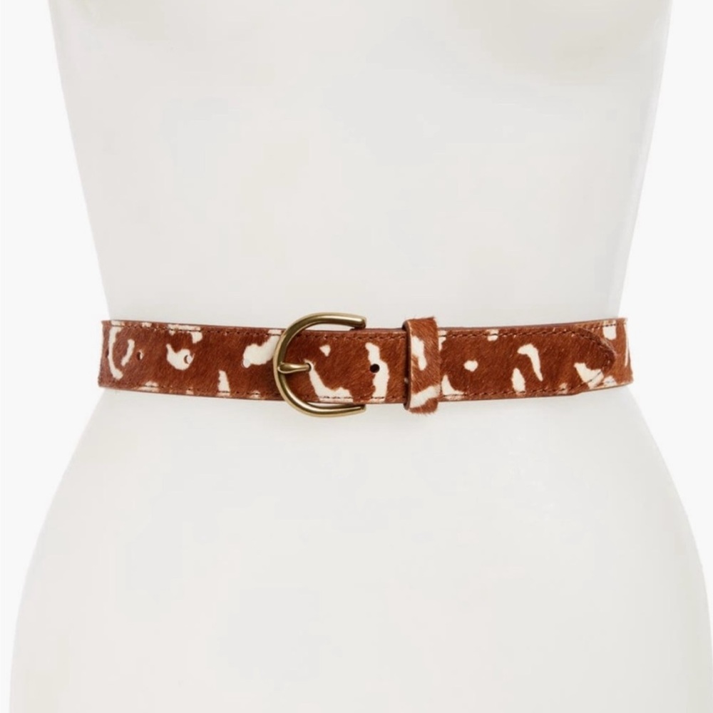 Madewell Cow Print/Calf Hair Leather Belt (S)